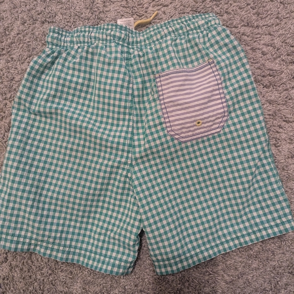 Mini Boden Green Gingham Checkered Swimshorts - Picture 2 of 3